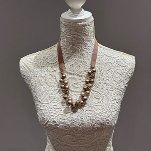 J Crew Ribbon and Bead Necklace